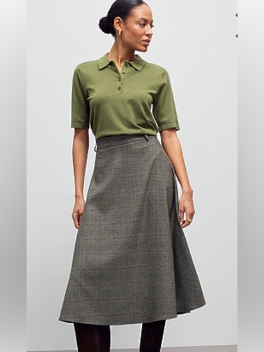 Simons A-Line Midi Skirt